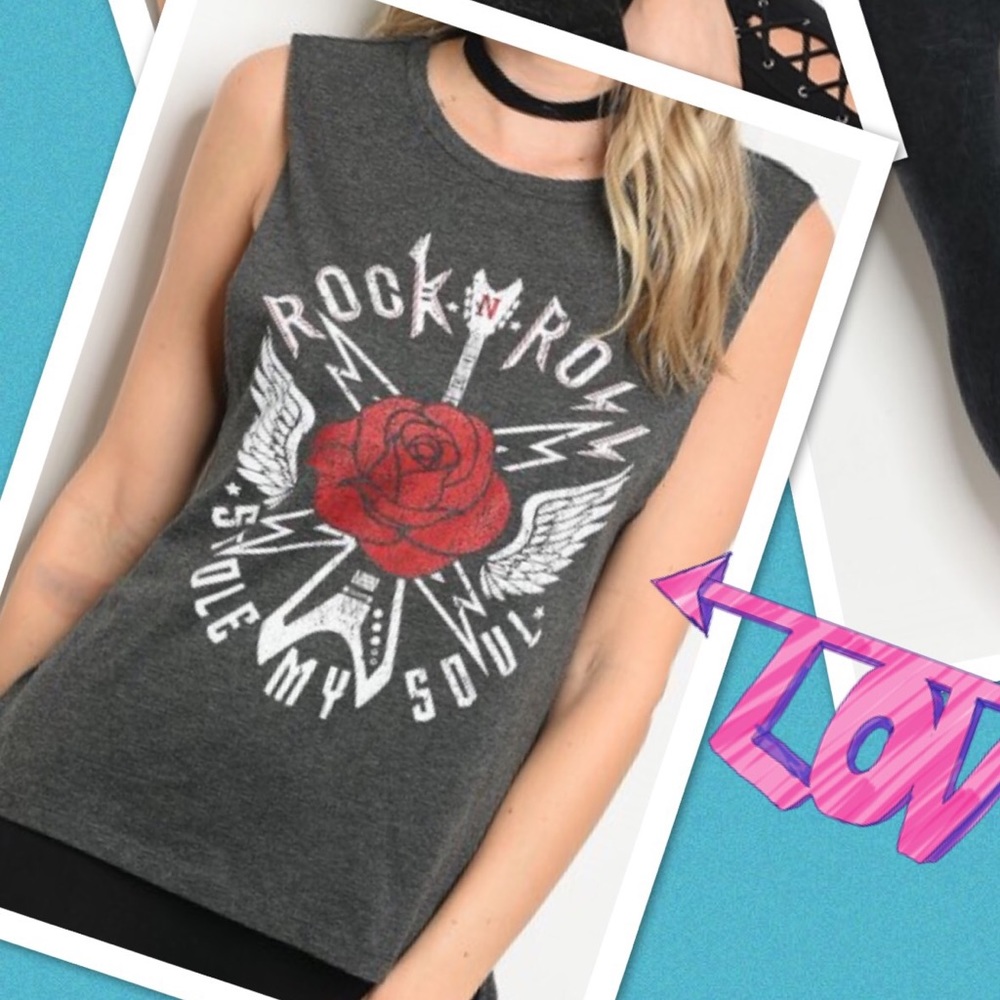 Rock and roll stole my soul tank 🤘🏻
